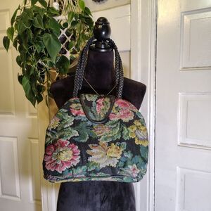 VTG Floral Tapestry Grannycore Shoulder Purse